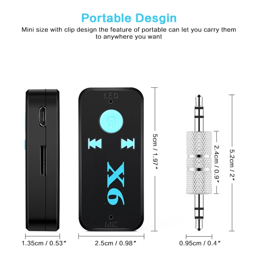 Mini 3.5mm Portable Wireless Bluetooth 5.0 Audio Receiver HIFI AUX Stereo Bluetooth Adapter For TV PC Dropshipping Wholesale