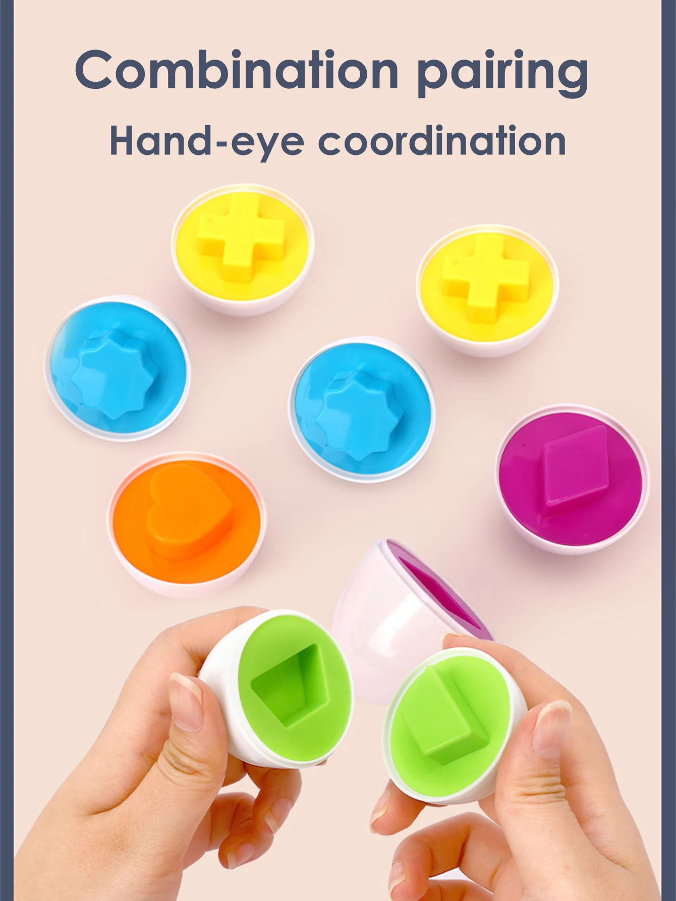6 pçs bebê ovos inteligentes montessori brinquedos educativos para crianças cor forma correspondência reconhecer criança aprendizagem inteligente