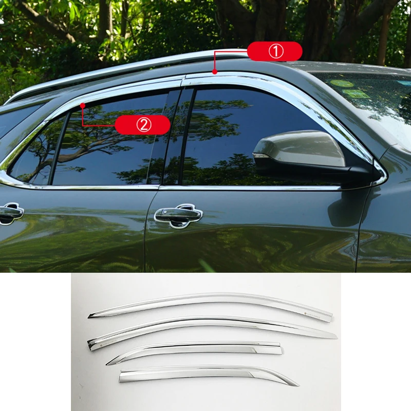 

Car accessories FIT For Chevrolet Equinox 2018-2023 chrome waterproof Door Window Visor Vent Shades Sun Rain Guard