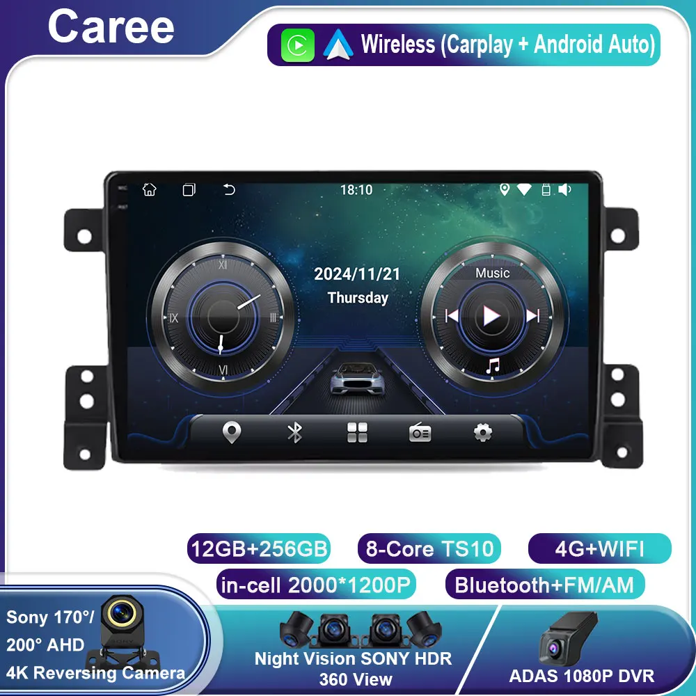 

Car Radio For Suzuki Grand Vitara Escudo 2005 - 2015 Car Multimedia Android with Frame Carplay Autoradio Stereo GPS 4G WIFI DSP