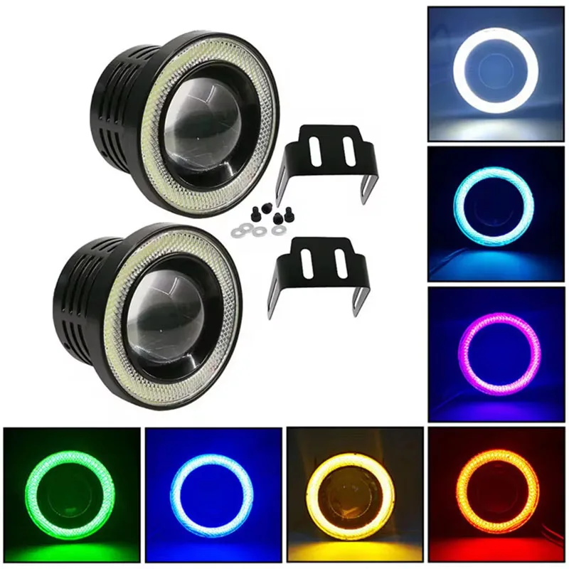 

1pc/2pc 3.5inch Angel Eye Halo Ring LED Fog Light 3.5" COB Projector Lens Car Auto DRL Driving Light Fog Lamp DC 12V