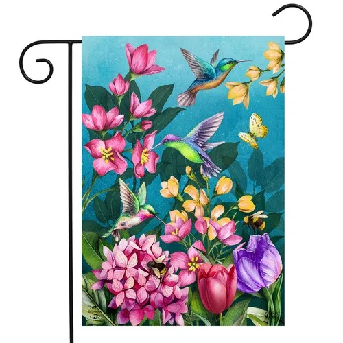 Briarwood Lane Springtime Hummingbirds Garden Flag AAV hhz