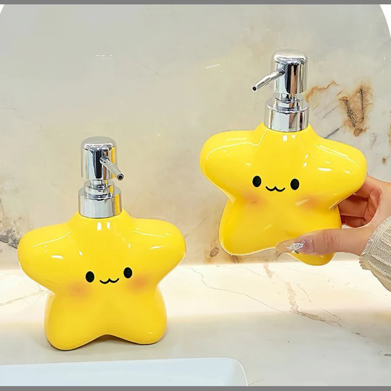 

Creative Star Lotion Bottle Ceramic Portable Soap Container Home Toothbrush Holder Shampoo Storage Bottle Bathroom Accessories