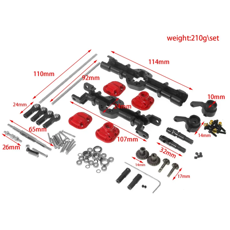 Pièces de mise à niveau et de modification en métal de voiture télécommandée, assemblage d'appellation avant et arrière, MN D90, D91, D96, 98, 99S, WOil