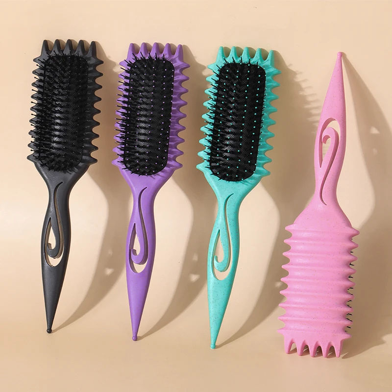 

Curl defining Brush Salon Styling Curly Hair Styling Brush for Combing and Shaping Men's and Women's Curls Reduce Pulling Tools