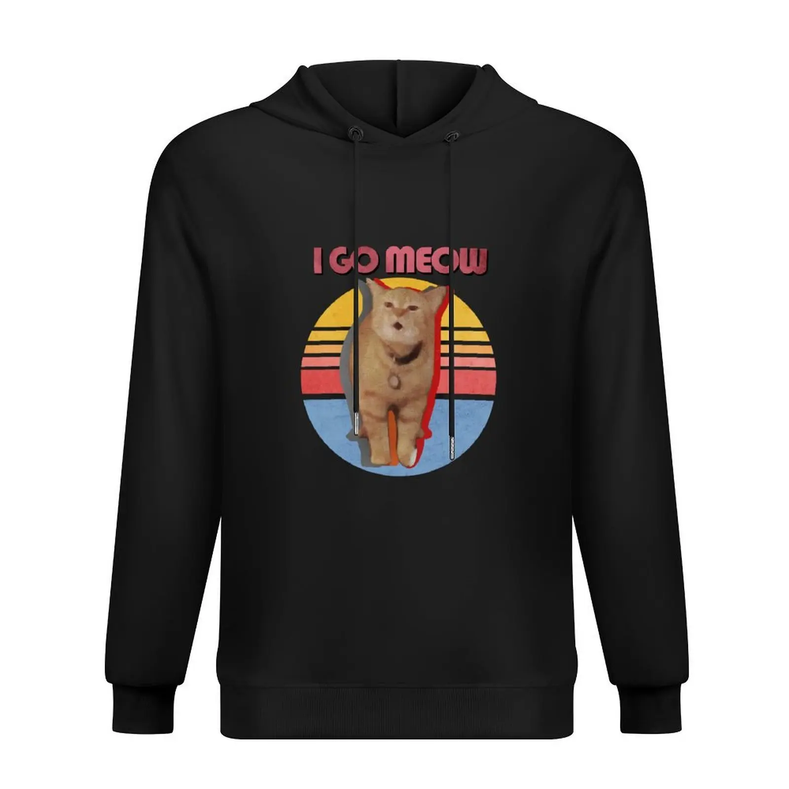 

I Go Meow Cat Meme Vintage Hoodie men's sweat-shirt set male clothes men's clothing japanese style new hooded tee