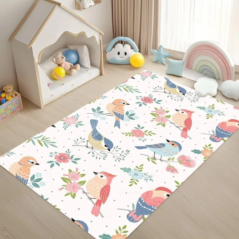 Wood Grain Guitar Wildflower Area Rug Non Slip Mat Cute Floral Musical Instrument Print Carpet Bohemian Indoor Home Decor Mat