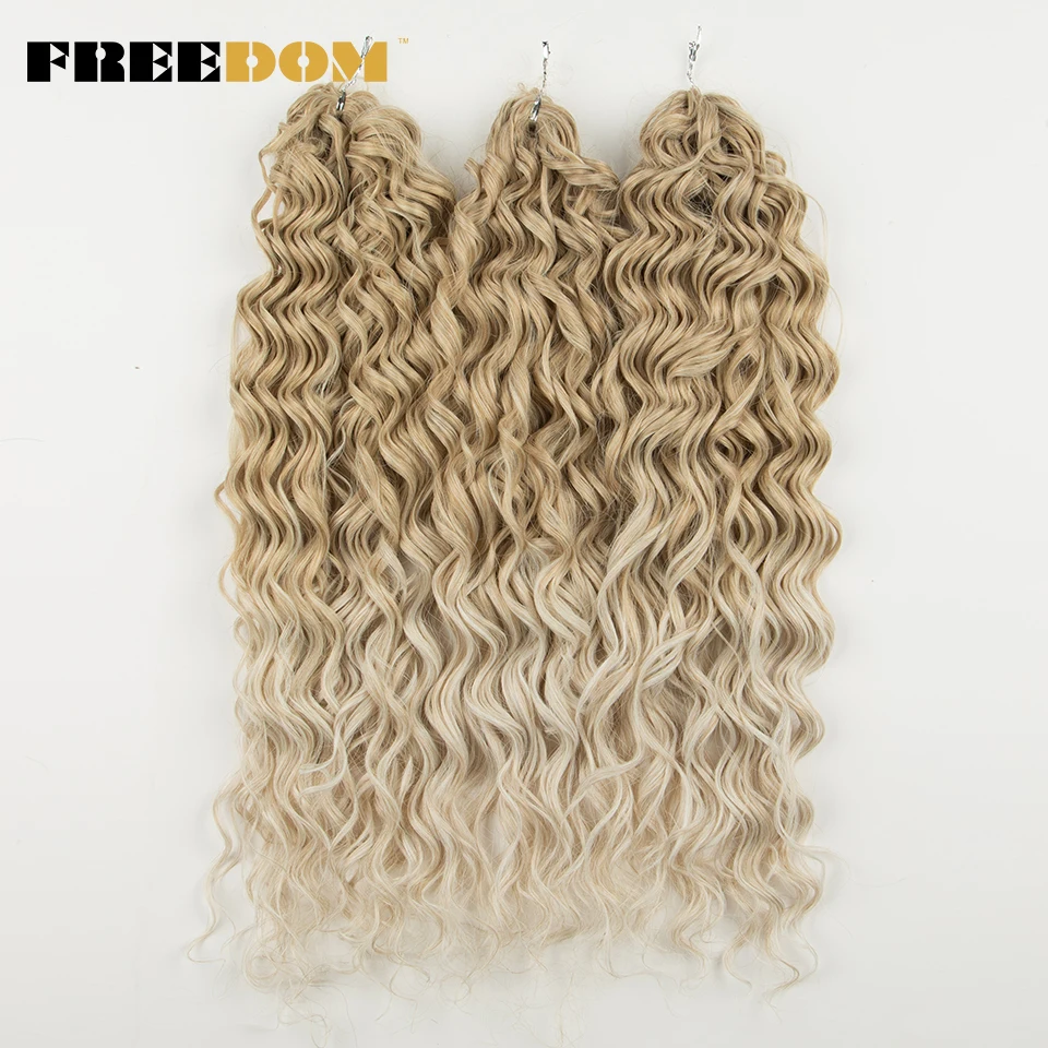 FREEDOM Synthetische Deep Wave Braids Jessica Hair 20 Zoll 300g Twist Crochet Hair Ombre Braun Ingwer Flechthaarverlängerung