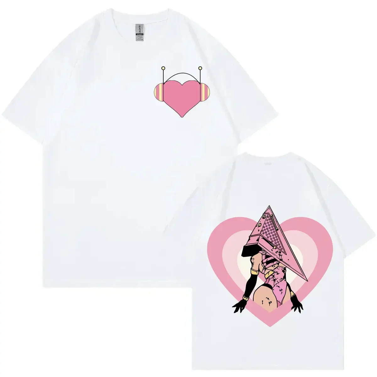 

Summer men's embroidered princess Heart game Harajuku print 100% pure cotton short-sleeved T-shirt Y2k fashionable casual top