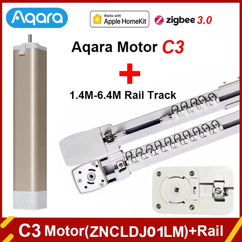 Aqara Smart Zigbee 3.0 Curtain Drive Motor C3 With1.8m-6m Silent Electric Curtain Rail Track Homekit Automatic Control System