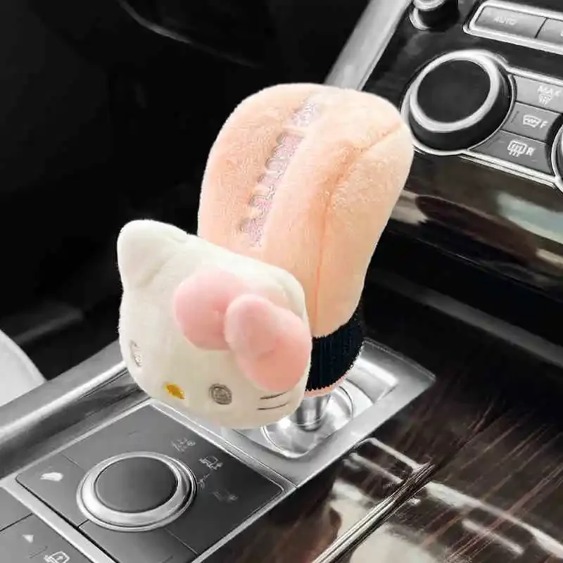 Sanrio Kawaii Hello Kitty Plush Steering Wheel Cover Anime Cartoon Exquisite Universal Car Handlebar Anti-slip Protective Cover