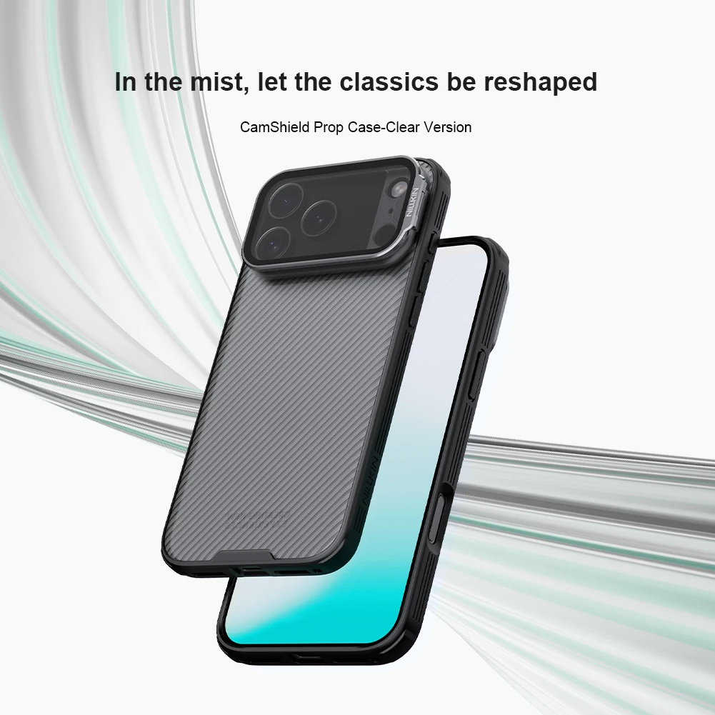 Nillkin – etui do iPhone 18, 17 Pro Max / 17 Pro, model CamShield, z osłoną na aparat, przezroczyste, z funkcją podstawki, zapewniające ochronę i pełną pokrywę na tył telefonu. — zdjęcie produktu 4