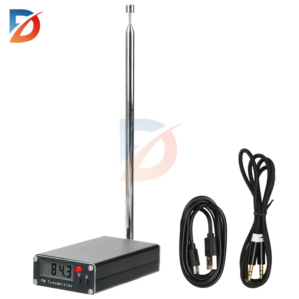 2000 Meter Fm Transmitter 0.5W Digital Display Fm Transmitter Stereo 76-108Mhz Type C Interface
