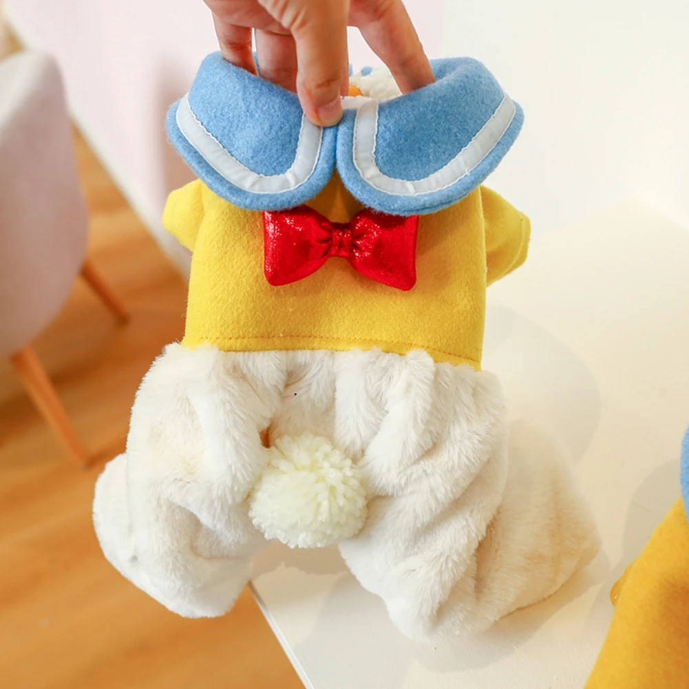 Winter Dog Clothes Plush Warm Pet Costume Dog Cold Weather Coats Cat Apparel Cute Doggie Jumpsuit Pet Four Legged Pajamas