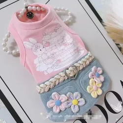 Robes à fleurs pour chiens, vêtements pour animaux de compagnie, vêtements pour chiots, super jupe pour chiens, petit, mignon, imprimé Chihuahua, accessoires d'été pour animaux de compagnie, mode