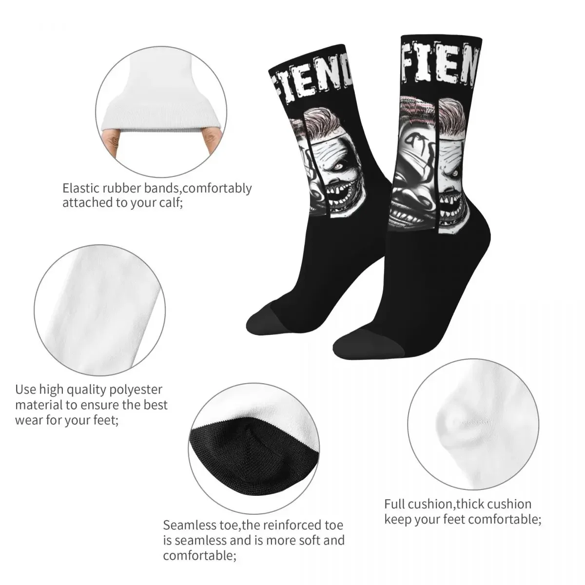 Winter Warm Colorful Unisex The Fiend Socks Bray Wyatt Sweat Absorbing Football Socks