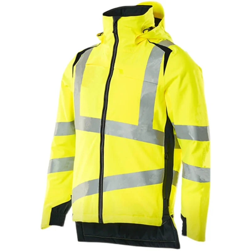 Men\'s Two Tone Orange Navy Safety Jacket Reflective 3M Tape Waterproof High Visibility Pilot Jacket Reflective Workwear