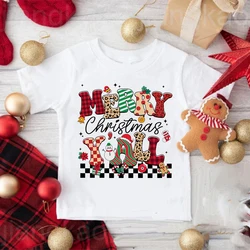 Merry Christmas Y'all Printed Shirt Boys Girls Christmas Outfit Tee Kids Holidy T-shirt Xmas Child Short Sleeve Tops Clothes