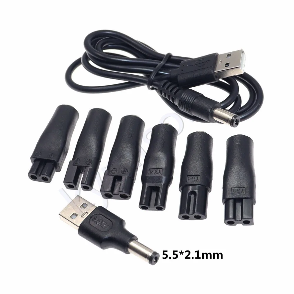 Universal Razor Charger Converter Charging Heads Adapter Hair Clippers Double Hole Adapter 8pcs Set