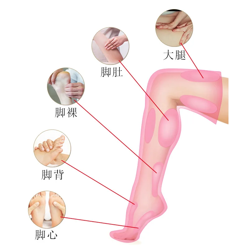 مدلك الساق للعلاج الطبيعي ، أداة التدفئة ، ضغط ساخن ، حماية الركبة ، بارد ، 3 أقسام ، حمام الهواء ، الساق