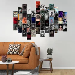 50Pcs Sad Rock Collage Card Set American Rock Cardstock Wall Collage Posters Home Decor for Bedroom Dormitory Apartment Studio
