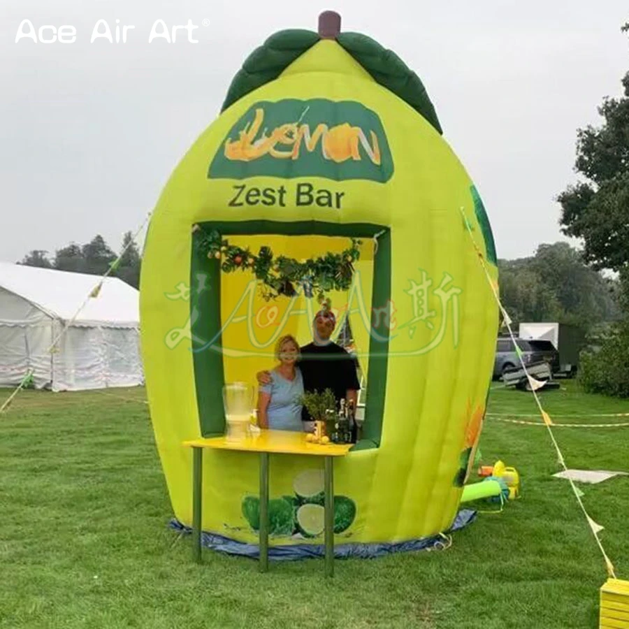 Inflatable Lemonade Booth Bar Kiosk, Drink Booth Promotion, 3x3x4mH, Promotion