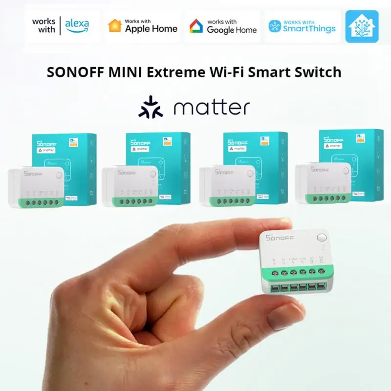 1-8PCS SONOFF MINIR4M MINI Breaker Extreme WiFi Smart Home Switch Automation Module Detach Relay Matter Alexa Google Home ESP32