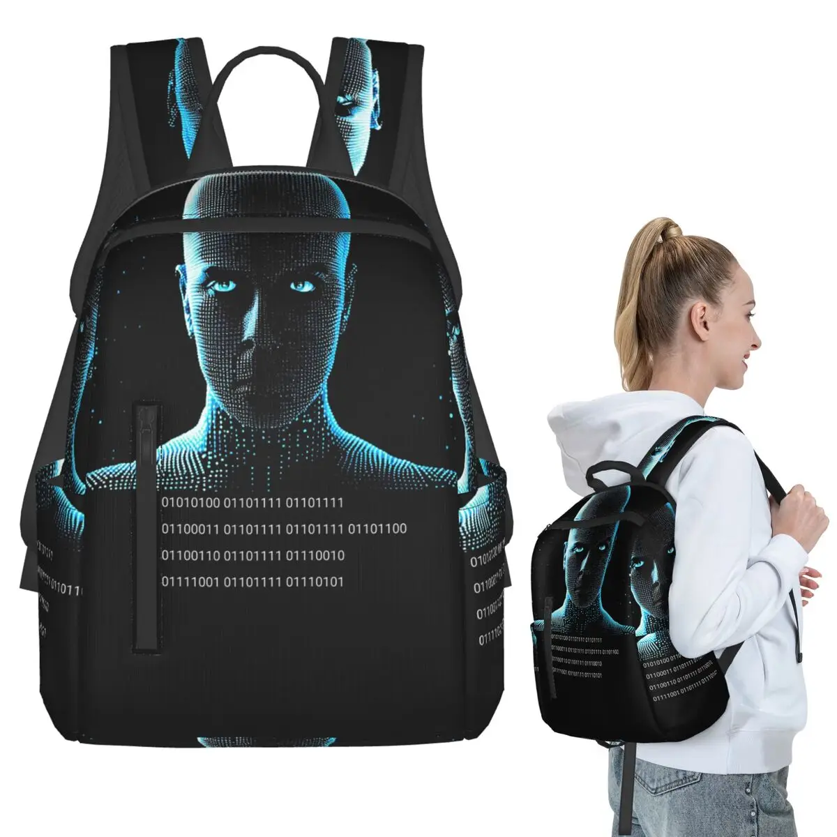 Hacker Code Binary Code Geek Science Computer (18) Backpack Student BookBag Boys Girls School Bag Laptop Shoulder Bags Men Women