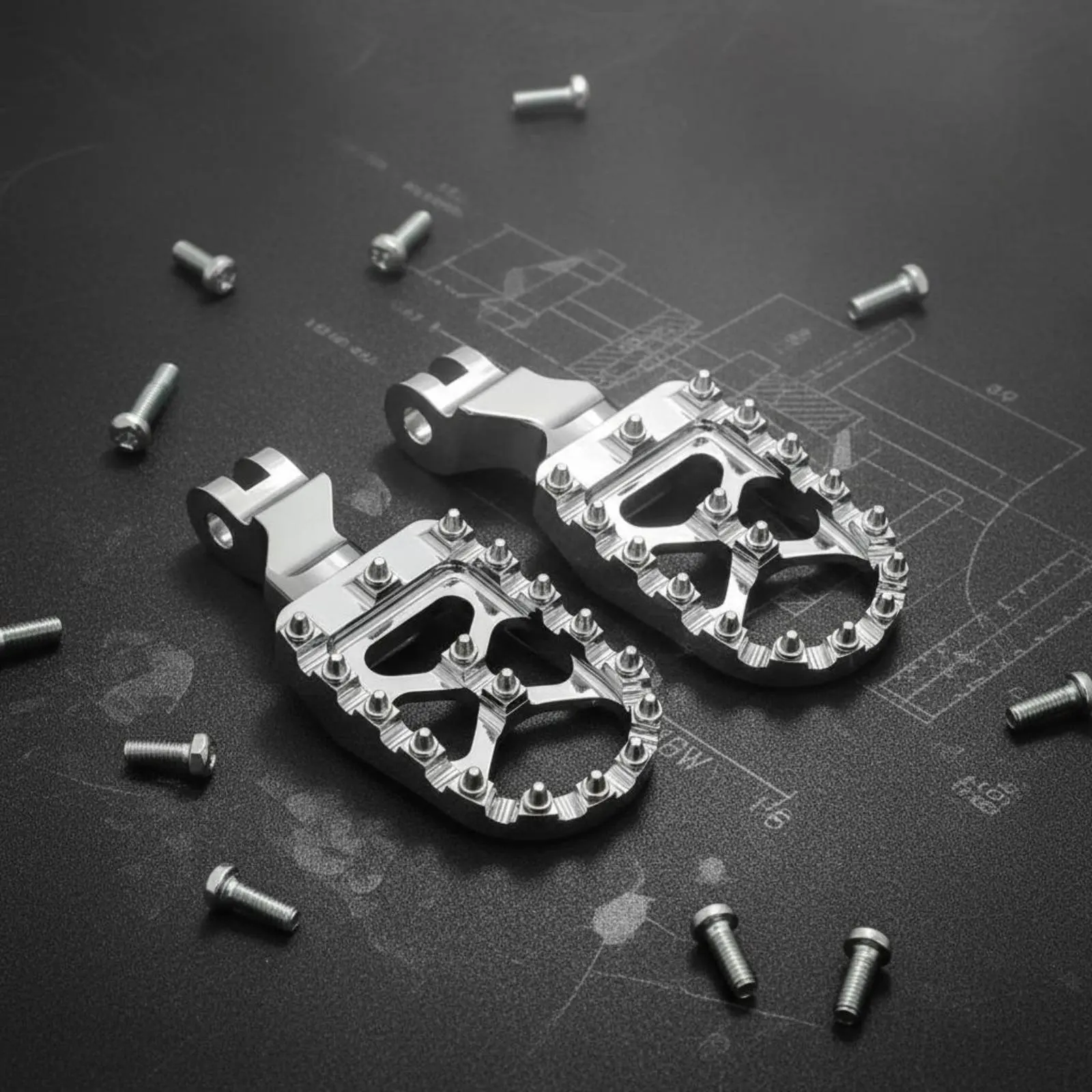 

2 Pieces Front Foot Pegs Sturdy Duty Wide Surface Footpegs