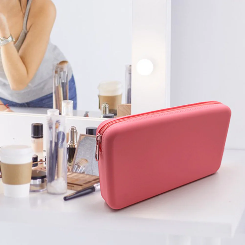 

Silicone Makeup Pouch for Women Small Travel Bag Portable Makeup Brush Storage with Zipper Closure Lightweight