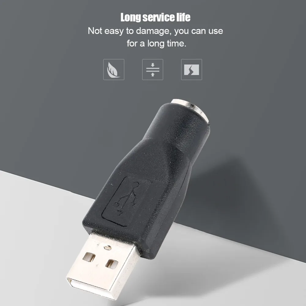 4PCS 6Pin USB to for PS2 Adapter Plug and Play Black for PS/2 to USB Converter for PS2 Mouse Adapter Computer Peripheral