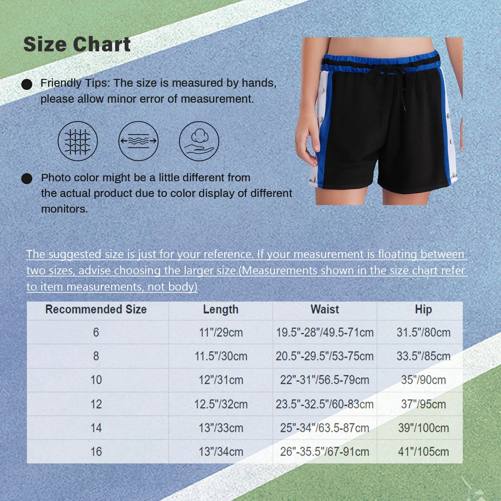 New Kids Tear Away Basketball Shorts Drawstring Elastic Waistband Press Button Side Split Contrast Color Workout Sports Shorts