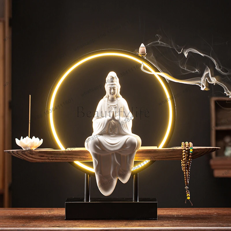 backflow incense burner creative ornament ceramic jade bottle zen living room sandalwood agarwood incense burner