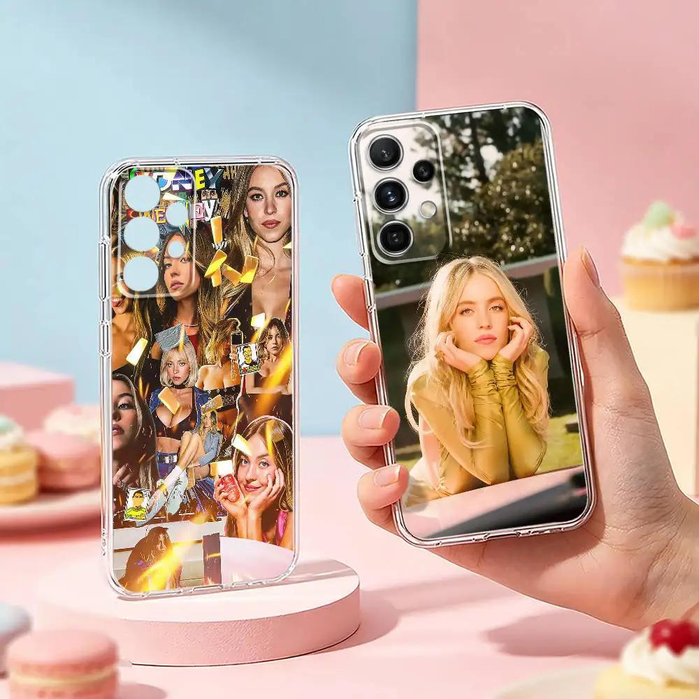 Sweet S-Sydney Sweeney phone Case For Samsung S25,24,21,22,23,30,Ultra,20,Plus,Fe,Lite,Note Transparent Cover