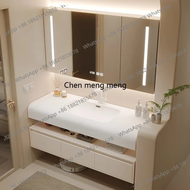 F150 New cream, skin feeling bathroom cabinet toilet washbasin cabinet combination