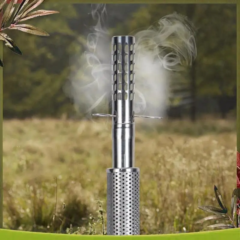 A08P-Camping Tent Stove Chimney Parts Firewood Stove Accessories Chimney Tube Stainless Steel Spark Arrestor