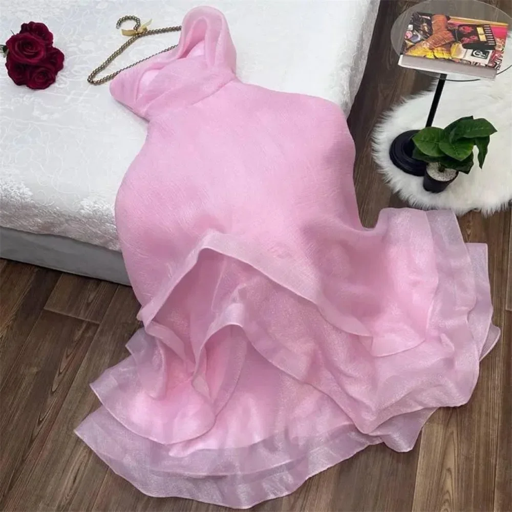 

Customized Saudi Arabia Prom Dress Evening Strapless A-line Floor Length Skirts Tulle Bespoke Occasion Dresses Formal Gown