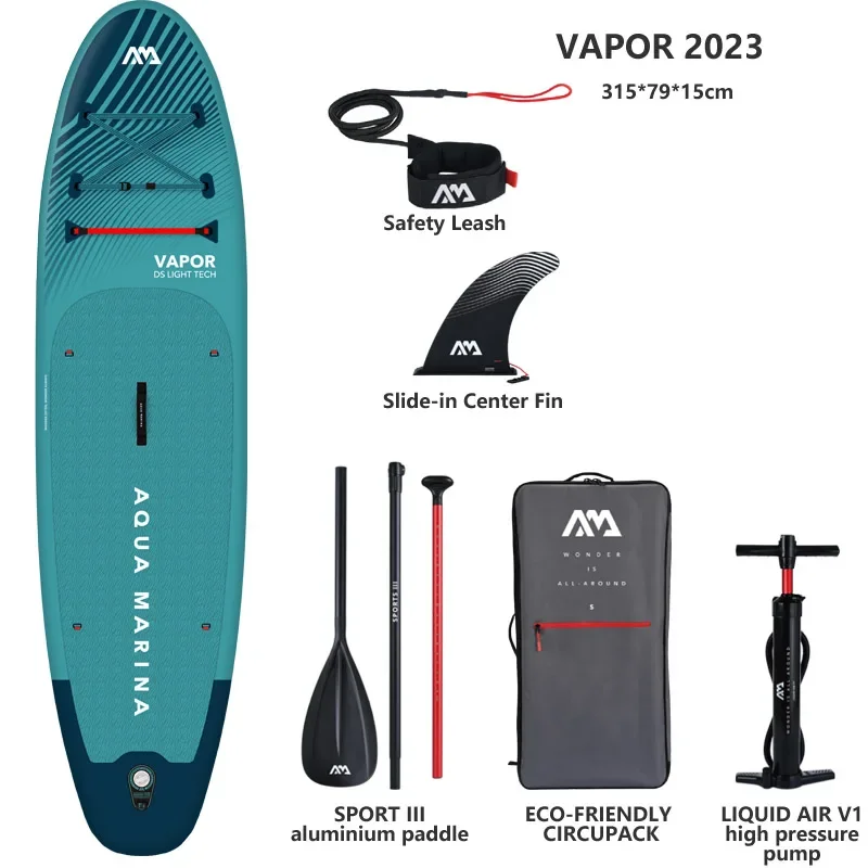 2023 AQUA MARINA доска для серфинга 315*79*15 см доска для серфинга VAPOR надувная SUP доска для серфинга стоячая доска для каяка поводок сиденье дополнительный серфинг
