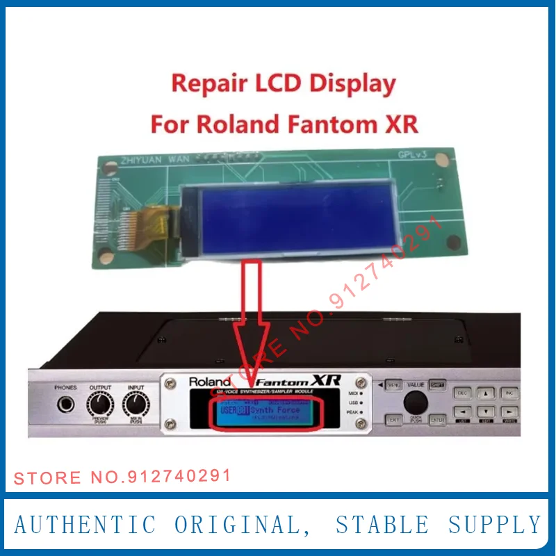 Compatible LCD Display For Roland Fantom XR Matrix Screen Replacement