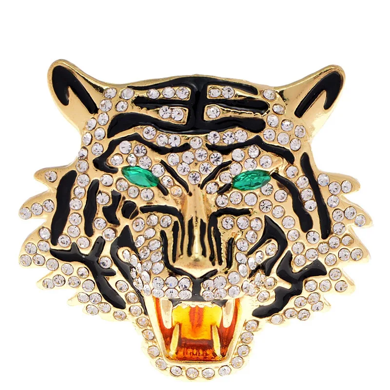 

New Design Men Tiger Head Brooch Domineering Animal Pin Dual Use Necklace Clothing Accessories