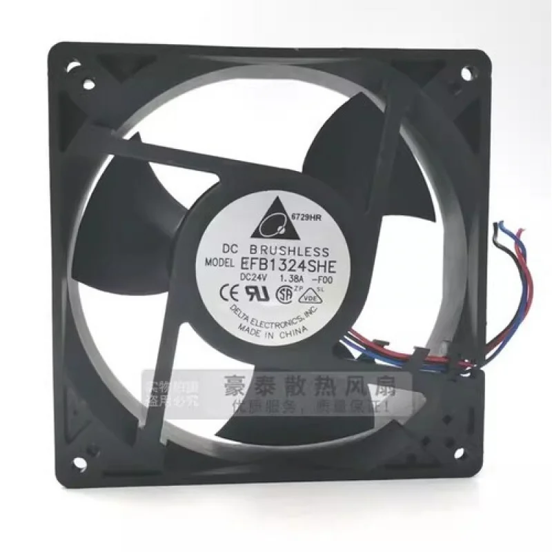 

C for Delta EFB1324SHE 12738 DC24V 1.38A 3-Wire Axial Cooling Fan