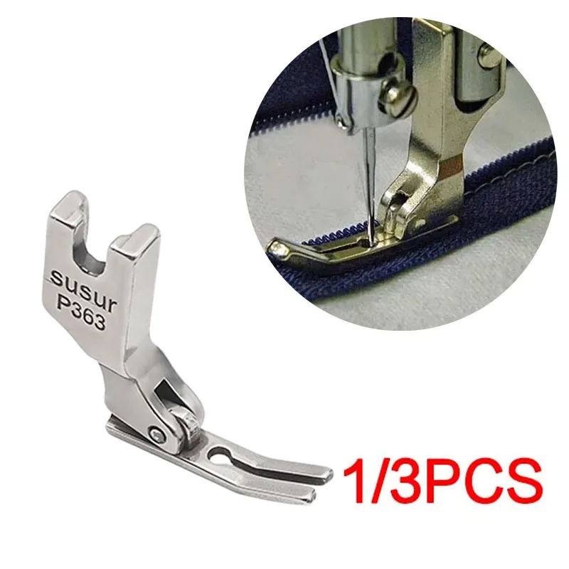 1/3Pcs Industrial Sewing Machine Presser Foot P363 Narrow Zipper Presser Foot Toothpick Thin Steel Foot Sewing Accessories