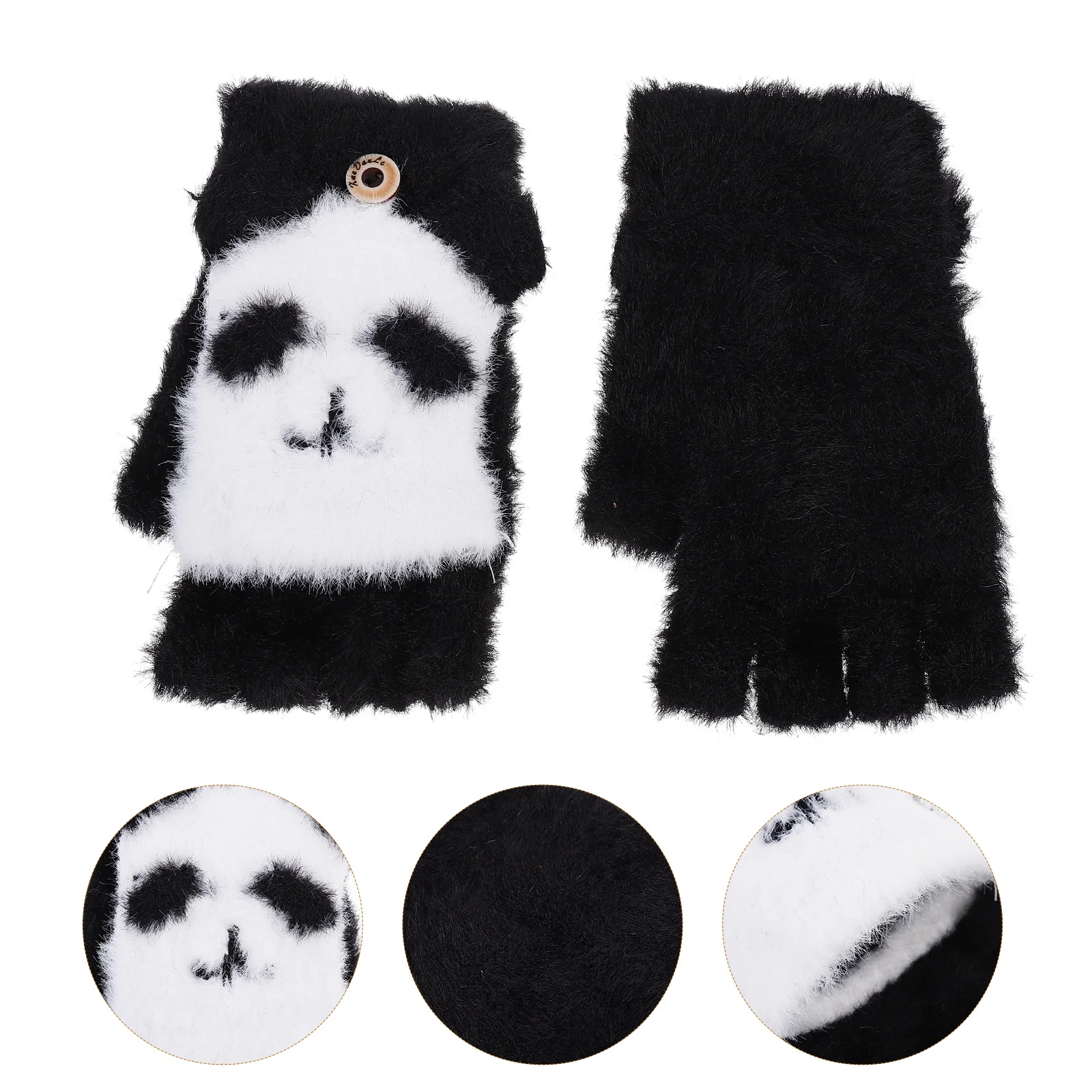 

1pcs 1 Pair Half Finger Flip- For Kids Gloves Cartoon Warm For Outdoor Winter Activities Children Gift