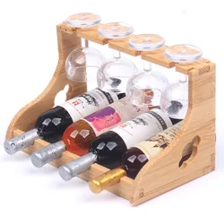 Dollhouse Wine Rack Set Wooden Mini Wood Drink Rack 1/6 Model Simulation Food Play House Scene Miniature Decoration Home Decor