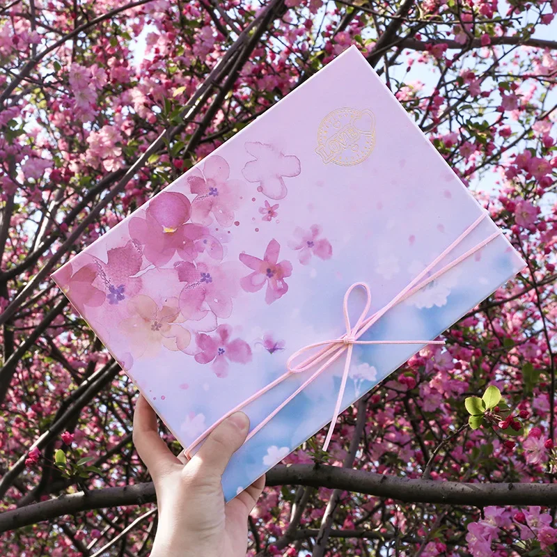 Caja de regalo de flor de cerezo, embalaje de ropa, perfume, cumpleaños, boda, caja de embalaje de regalo para damas de honor, cajas de cartón