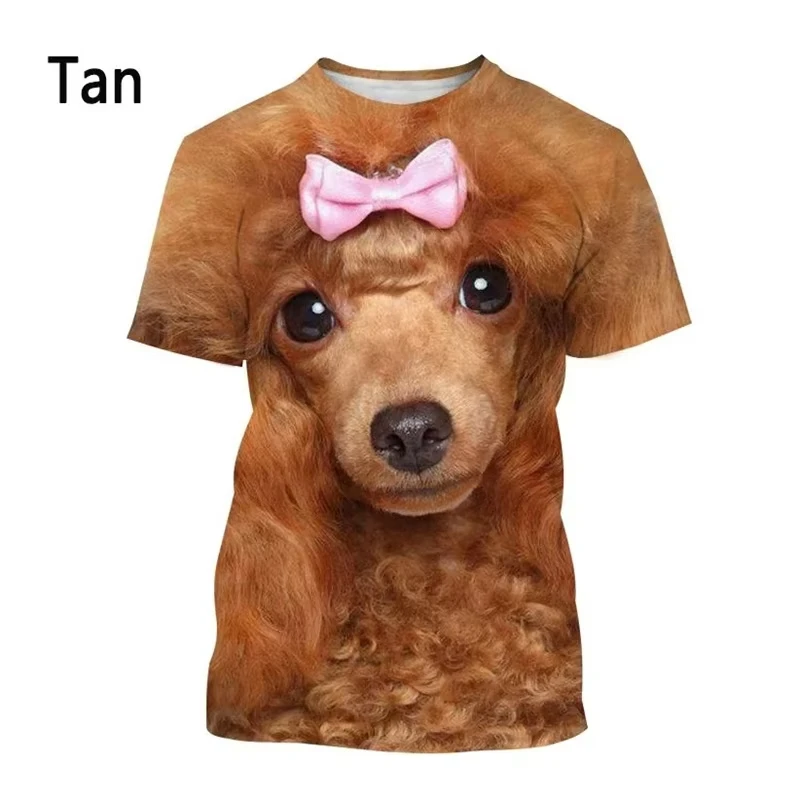 

3D Cute Animal Poodle Printing T Shirt Children Fashion Funny New Summer Streetwear Short Sleeves Harajuku Kawaii Clothing Top
