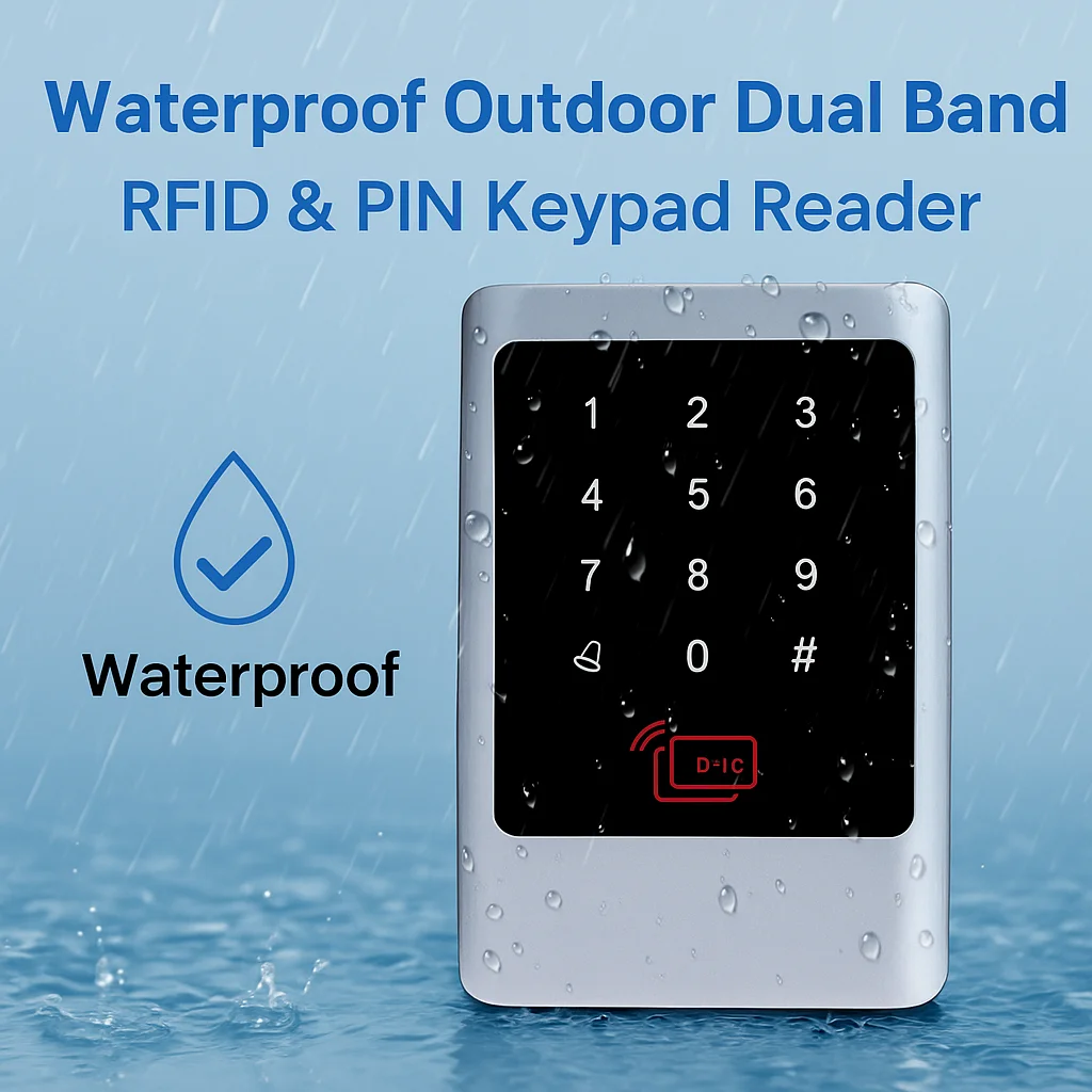 

12V-24V Waterproof Outdoor Dual Band 125Khz 13.56Mhz Metal Case Rfid & Pin Touch Keypad Access Control Door Lock System Reader