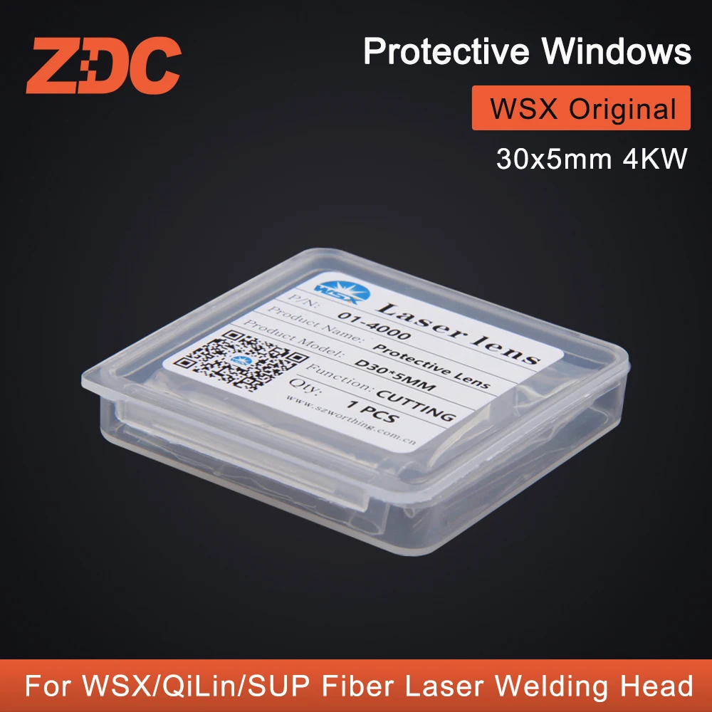 ZDC WSX lente protettiva per saldatura a mano Laser originale vetro protettivo 18*2/20*2/20*3/30*5mm per saldatrice WSX QiLin SUP