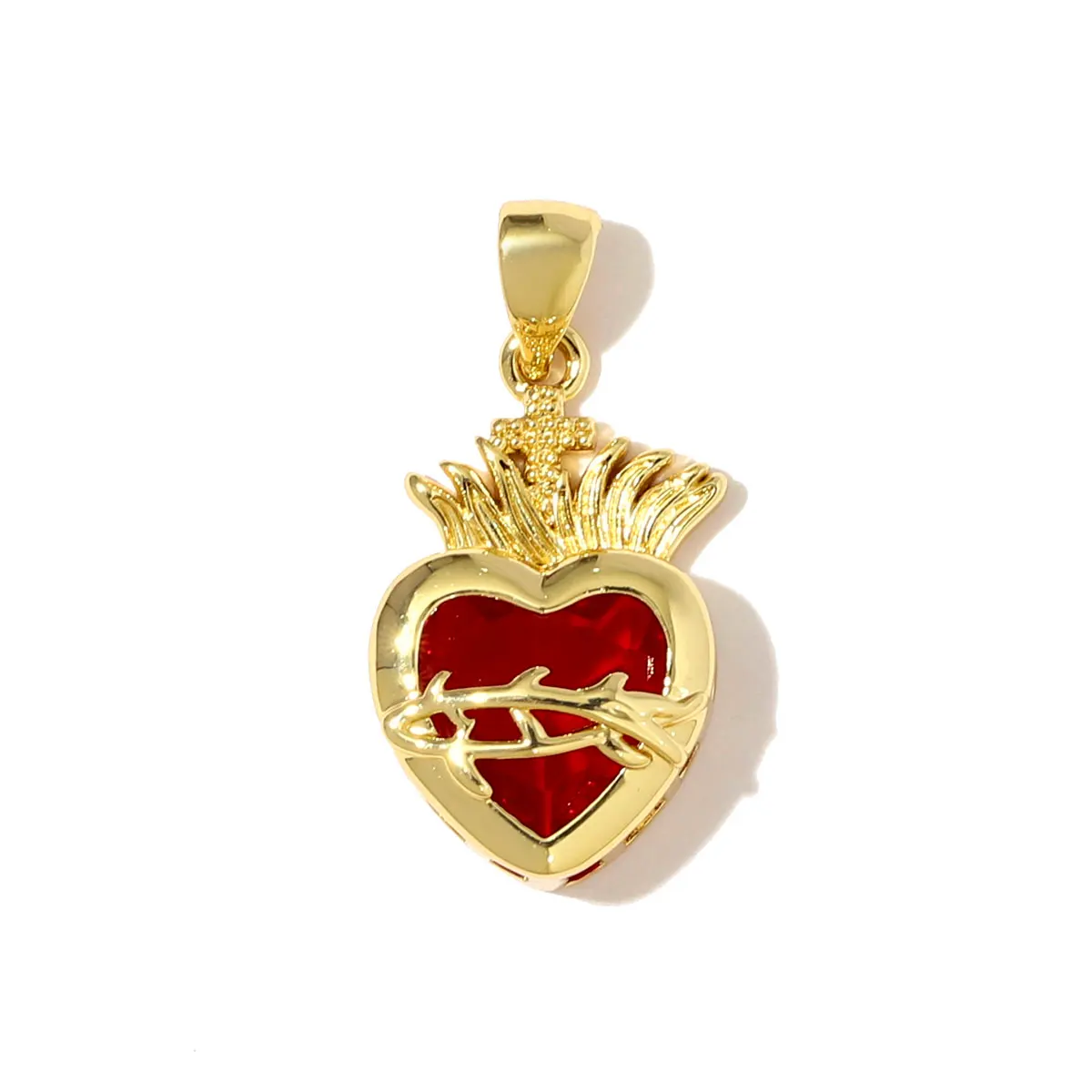 3pcs/Lot Copper Micro Zircon Crown Flower Necklace Pendants Enamal Love Heart DIY Charms Women Pineapple Jewelry Wholesale