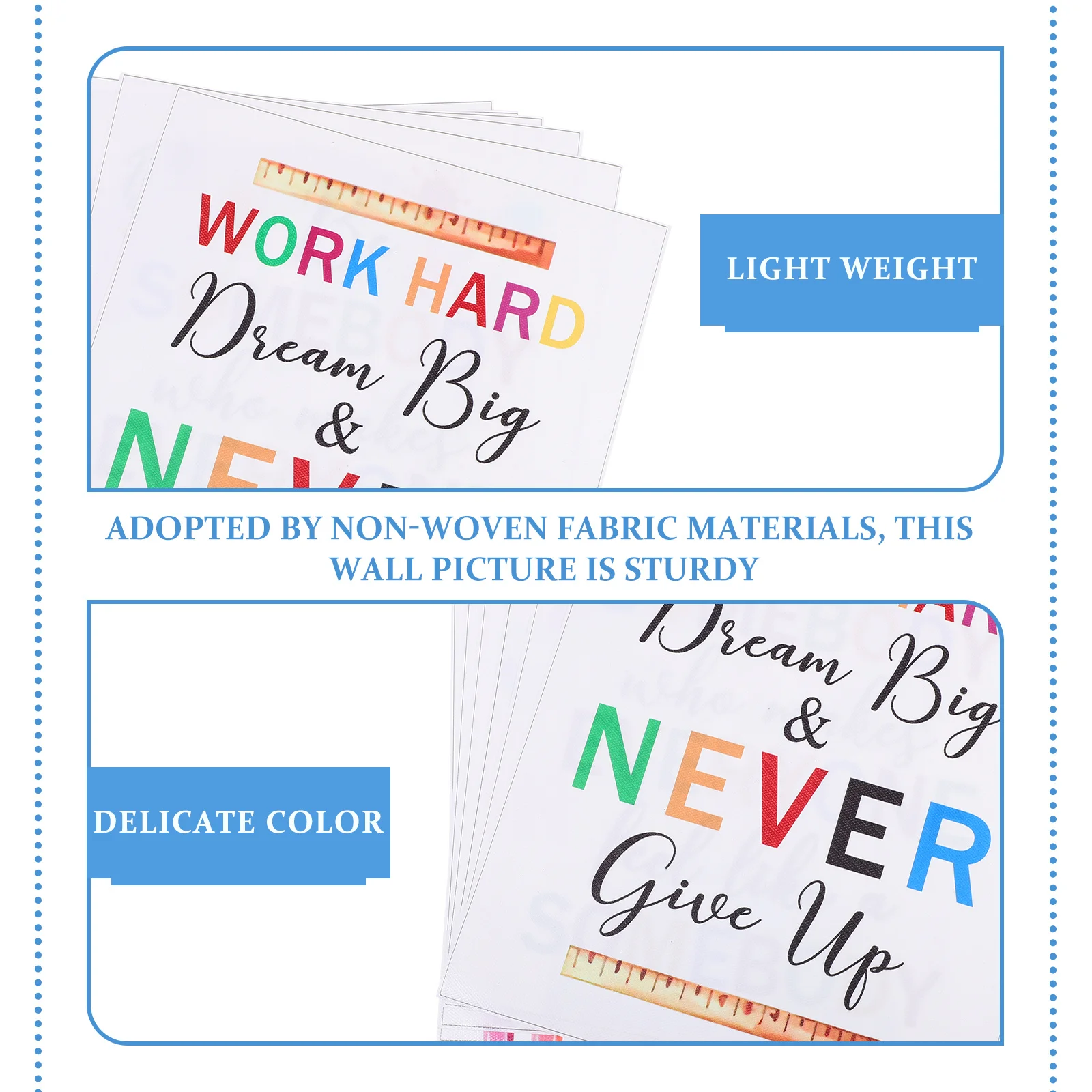 

6 pcs Cartoon Motivational Wall Pictures Non-Woven Fabric Art Decor For Kids Playroom Bedroom Living Room Hallway Bathroom